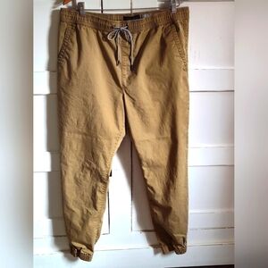Aeropostale Men's Twill Khaki Jogger Pants | Cotton Blend | Large